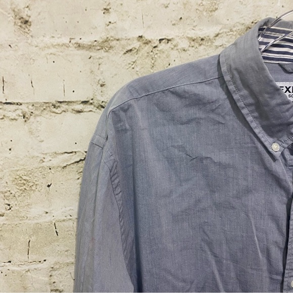 Express Gray Soft Wash Cotton Long Sleeve Button Down Shirt - Picture 2 of 5